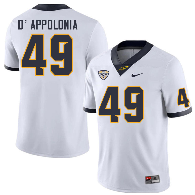 Toledo Rockets #49 Chris D'Appolonia College Football Jerseys Stitched Sale-White